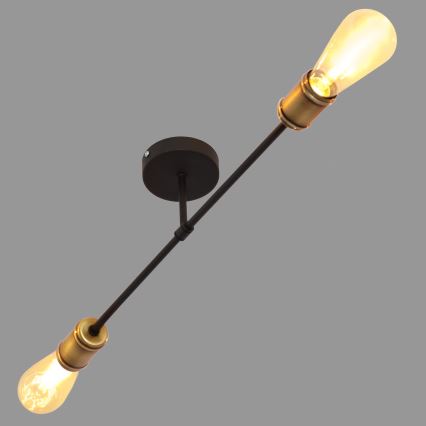 Přisazený lustr CAMBRIDGE 2xE27/15W/230V černá/zlatá