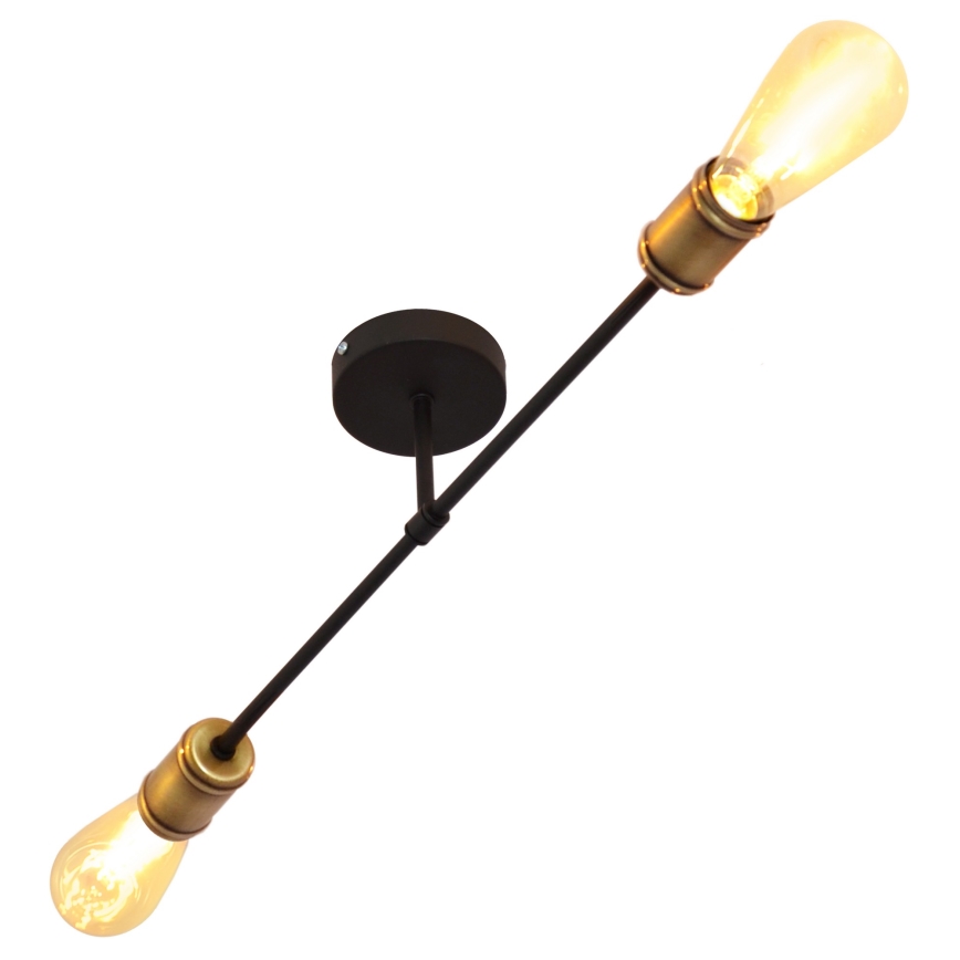Přisazený lustr CAMBRIDGE 2xE27/15W/230V černá/zlatá