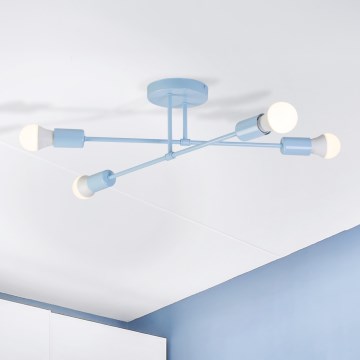 Přisazený lustr CAMBRIDGE 4xE27/15W/230V modrá