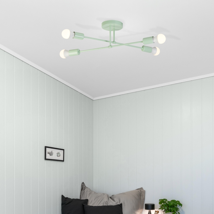 Přisazený lustr CAMBRIDGE 4xE27/15W/230V zelená