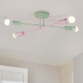 Přisazený lustr CAMBRIDGE 4xE27/15W/230V zelená/růžová