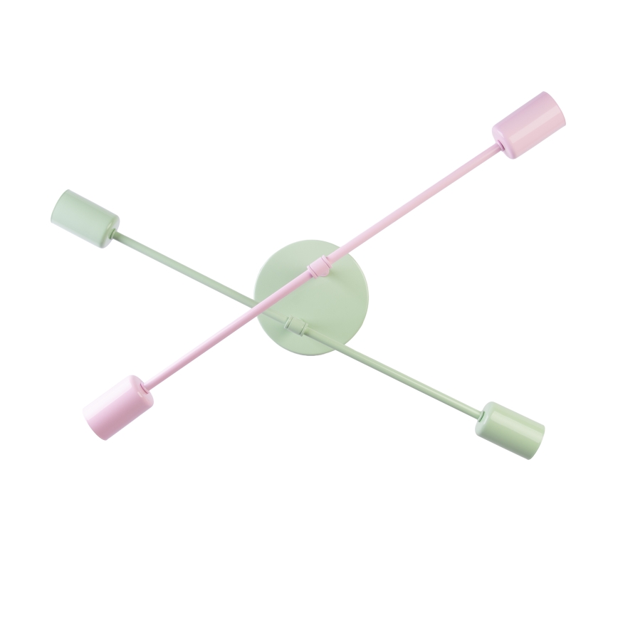 Přisazený lustr CAMBRIDGE 4xE27/15W/230V zelená/růžová