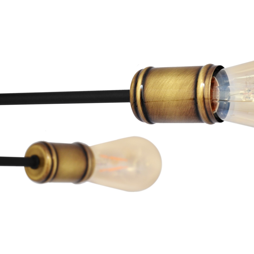 Přisazený lustr CAMBRIDGE 6xE27/20W/230V černá/zlatá