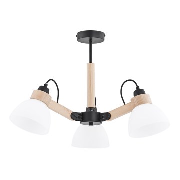 Přisazený lustr DANTONA 3xE27/15W/230V černá/béžová