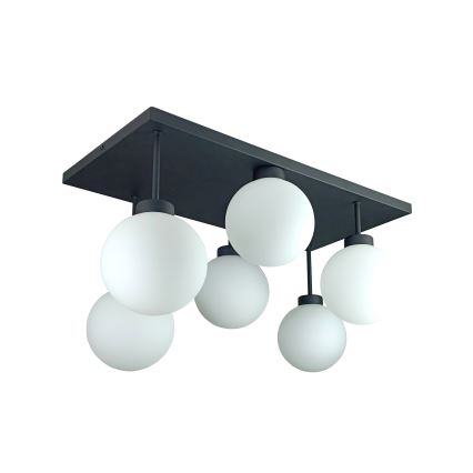 Přisazený lustr DEA 6xE14/60W/230V černá/bílá
