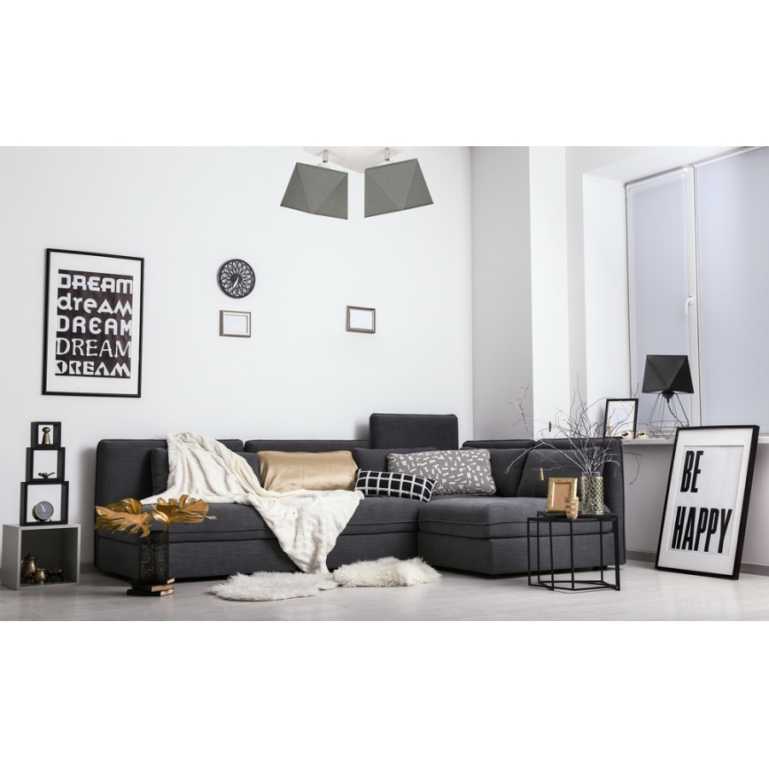Přisazený lustr DIAMENT 2xE27/60W/230V šedá