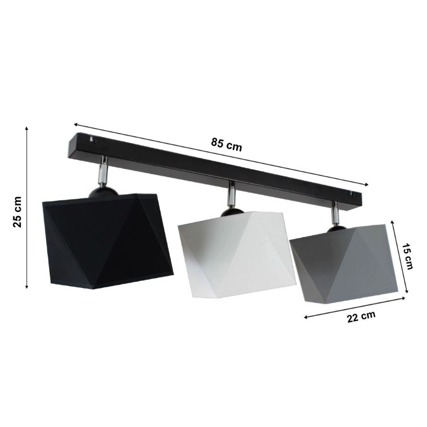 Přisazený lustr DIAMENT 3xE27/60W/230V