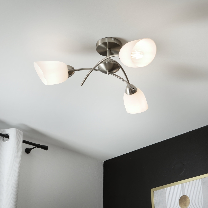 Přisazený lustr DONNA 3xE27/60W/230V nikl