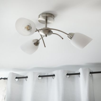 Přisazený lustr DONNA 3xE27/60W/230V nikl