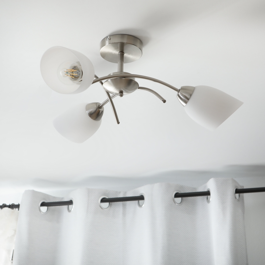 Přisazený lustr DONNA 3xE27/60W/230V nikl