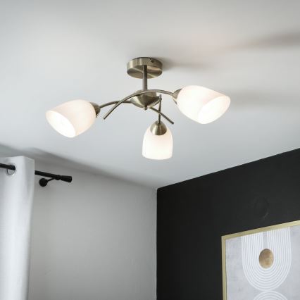 Přisazený lustr DONNA 3xE27/60W/230V patina