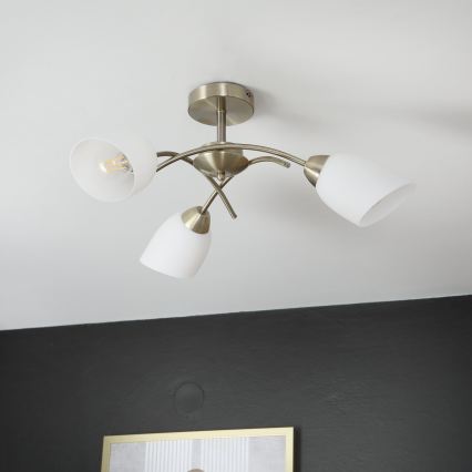 Přisazený lustr DONNA 3xE27/60W/230V patina