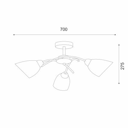 Přisazený lustr DONNA 3xE27/60W/230V patina