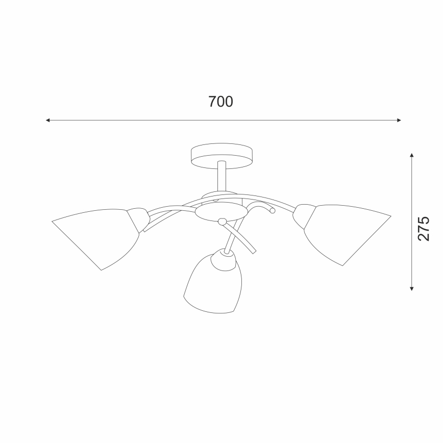 Přisazený lustr DONNA 3xE27/60W/230V patina