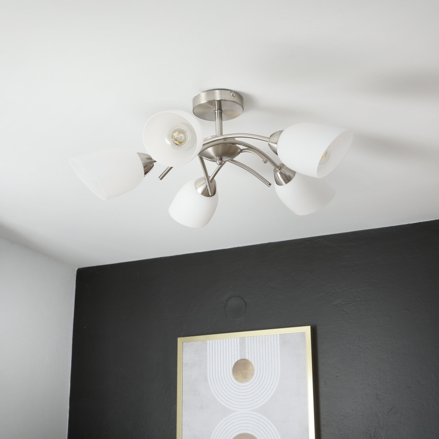 Přisazený lustr DONNA 5xE27/60W/230V nikl