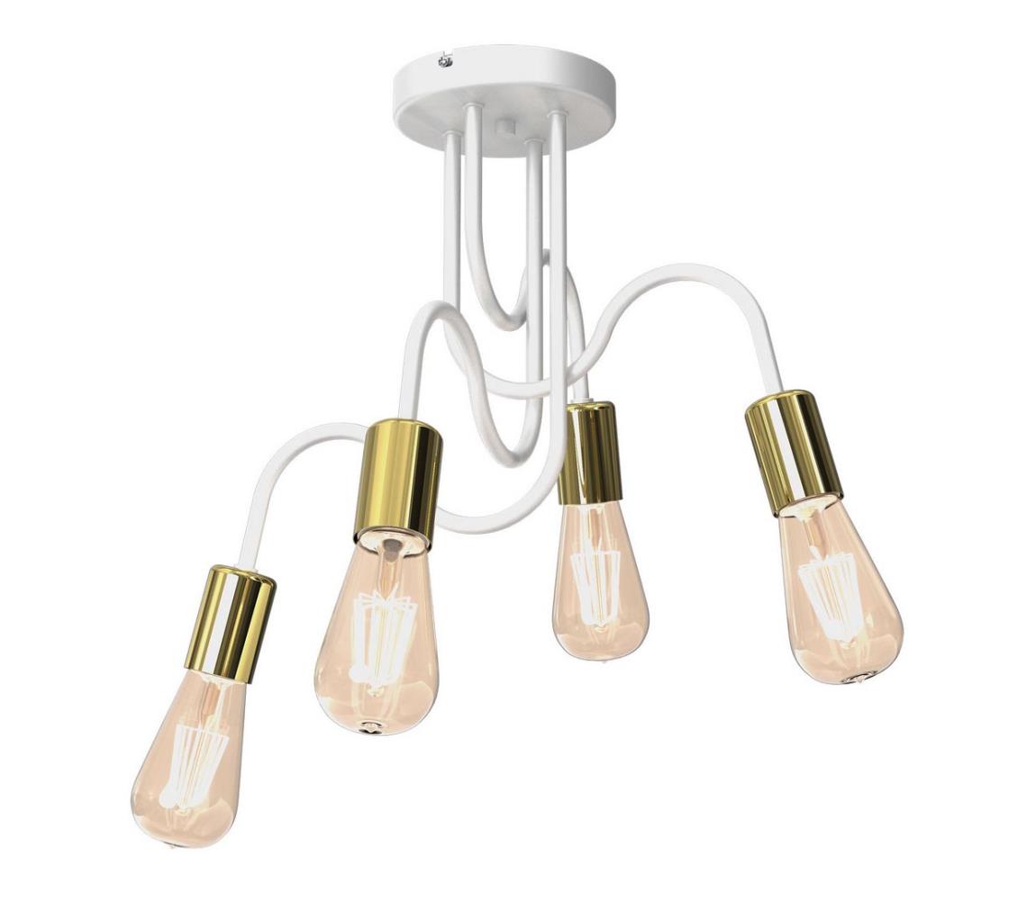 Luminex Přisazený lustr DOW 4xE27/60W/230V bílá/zlatá LU7997
