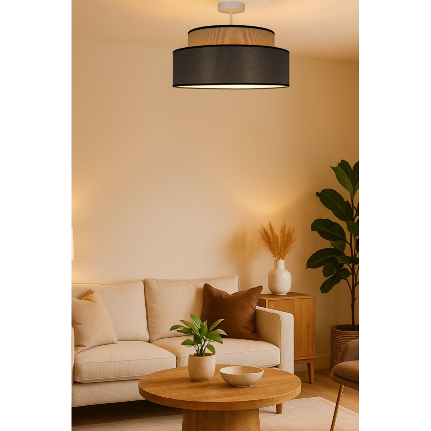 Přisazený lustr GRACE 1xE27/60W/230V béžová/hnědá