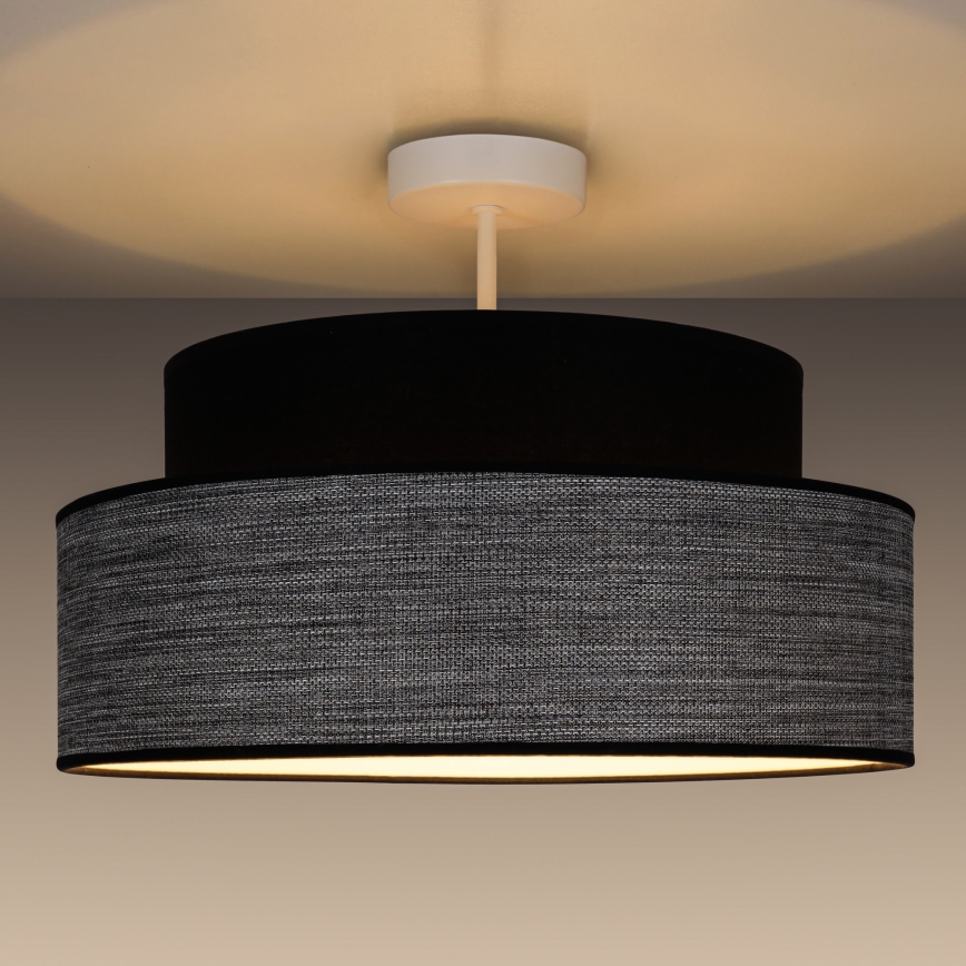 Přisazený lustr GRACE 1xE27/60W/230V černá/šedá
