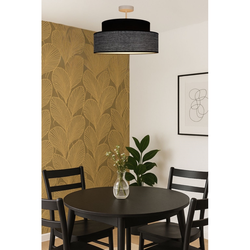 Přisazený lustr GRACE 1xE27/60W/230V černá/šedá