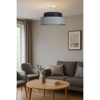 Přisazený lustr GRACE 1xE27/60W/230V černá/šedá