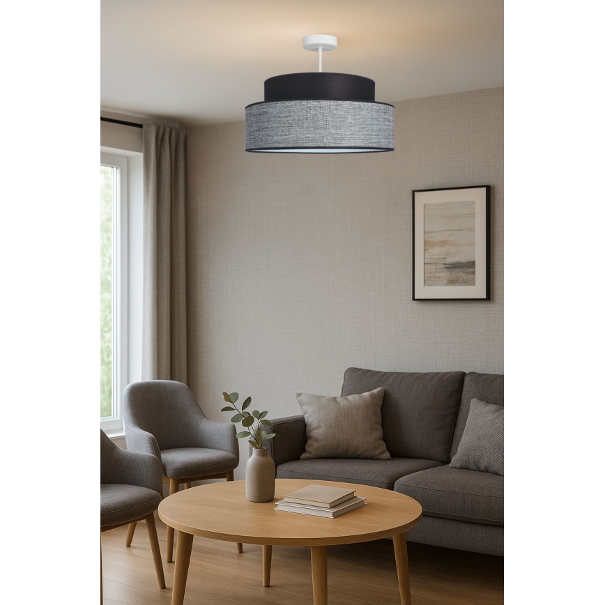 Přisazený lustr GRACE 1xE27/60W/230V černá/šedá