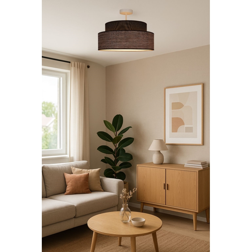 Přisazený lustr GRACE 1xE27/60W/230V hnědá/béžová