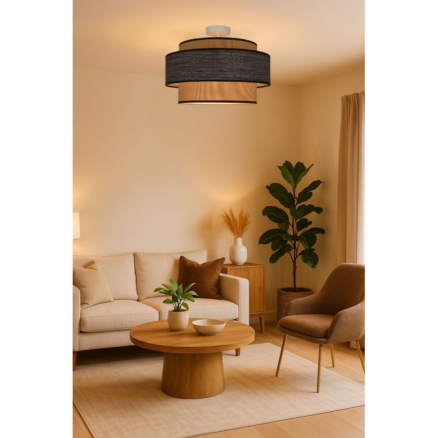 Přisazený lustr GRACE 1xE27/60W/230V krémová/hnědá