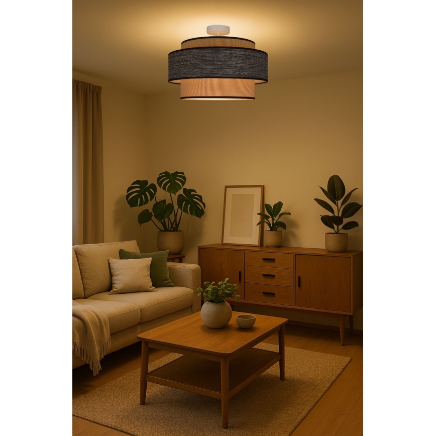 Přisazený lustr GRACE 1xE27/60W/230V krémová/hnědá