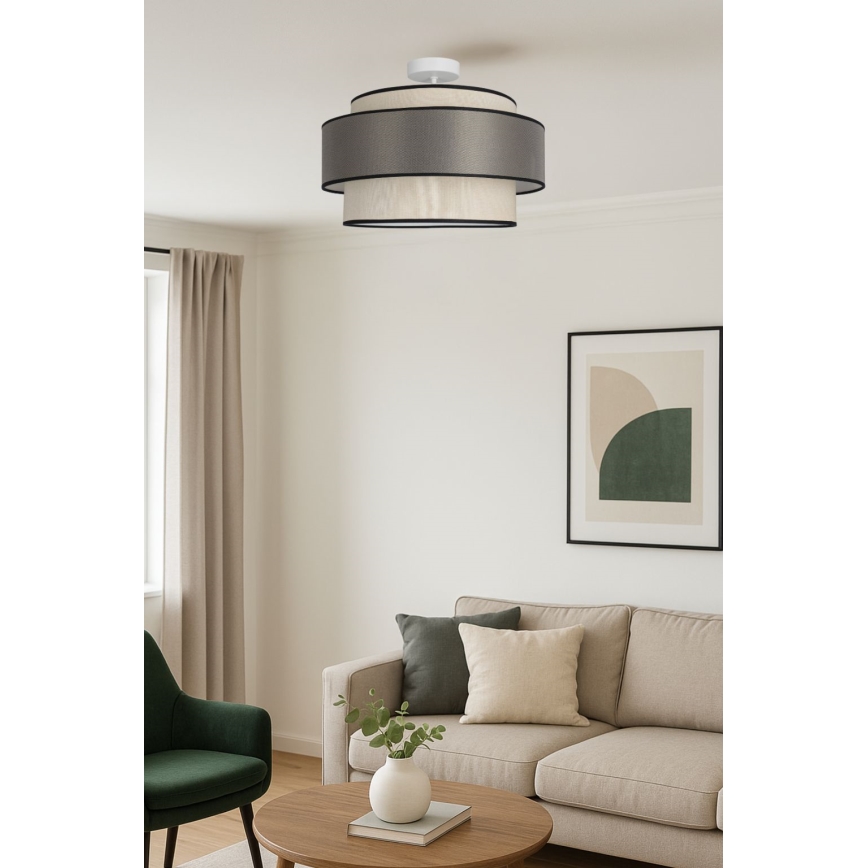 Přisazený lustr GRACE 1xE27/60W/230V krémová/šedá