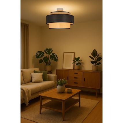 Přisazený lustr GRACE 1xE27/60W/230V krémová/šedá