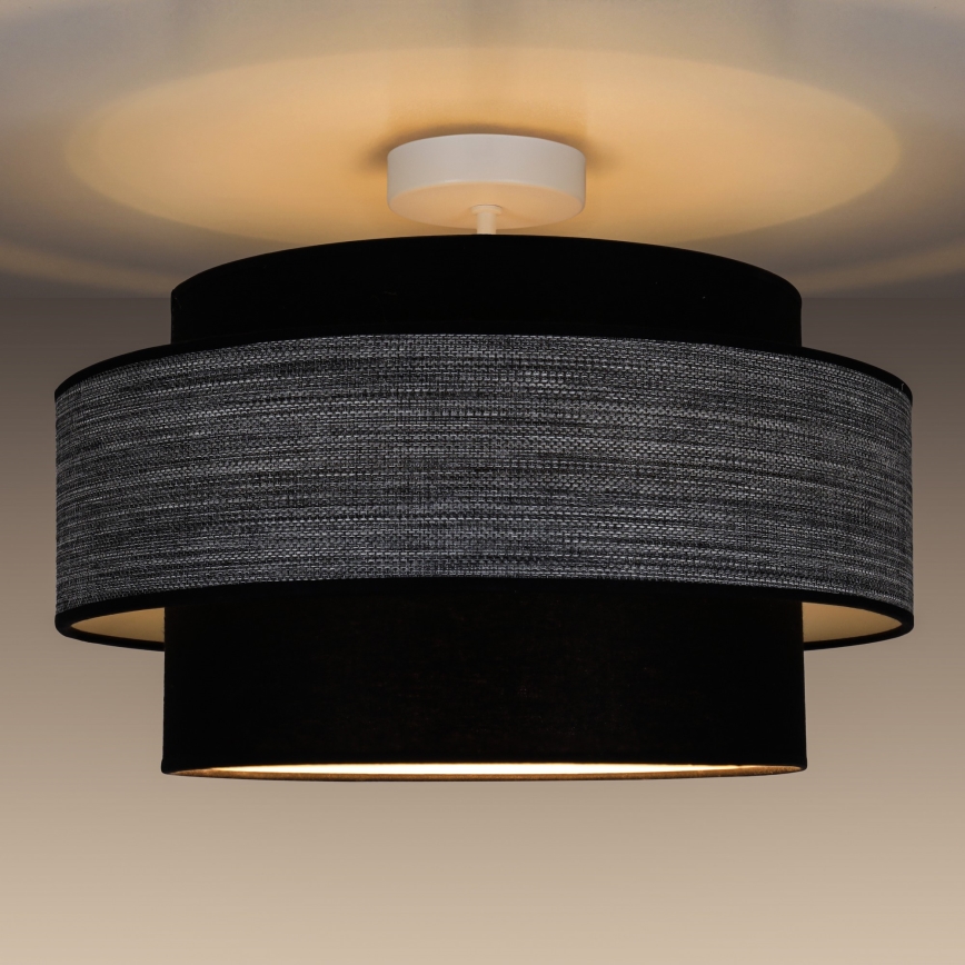 Přisazený lustr GRACE 1xE27/60W/230V pr. 40 cm černá/šedá