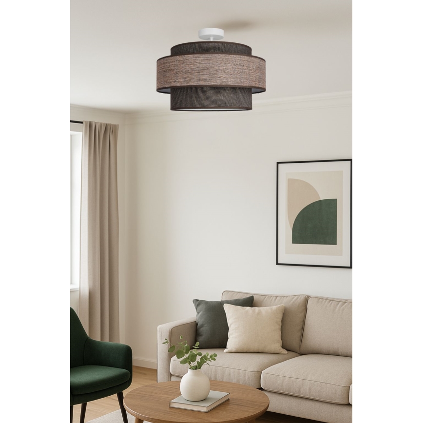 Přisazený lustr GRACE 1xE27/60W/230V pr. 40 cm hnědá/béžová