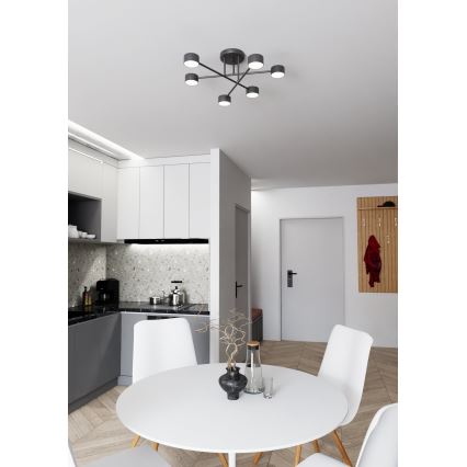 Přisazený lustr HALO 6xGX53/8W/230V černá