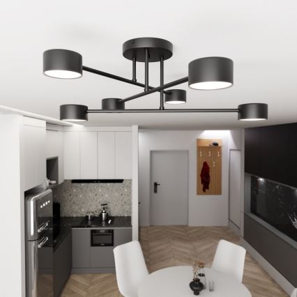 Přisazený lustr HALO 6xGX53/8W/230V černá