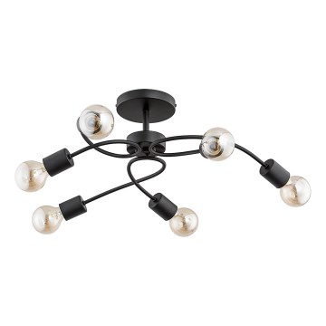 Přisazený lustr HELIX 6xE27/15W/230V černá