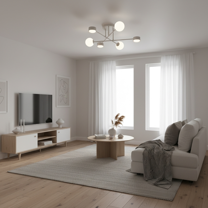 Přisazený lustr HOLON 3xG9/8W/230V + 3xGX53/12W šedá