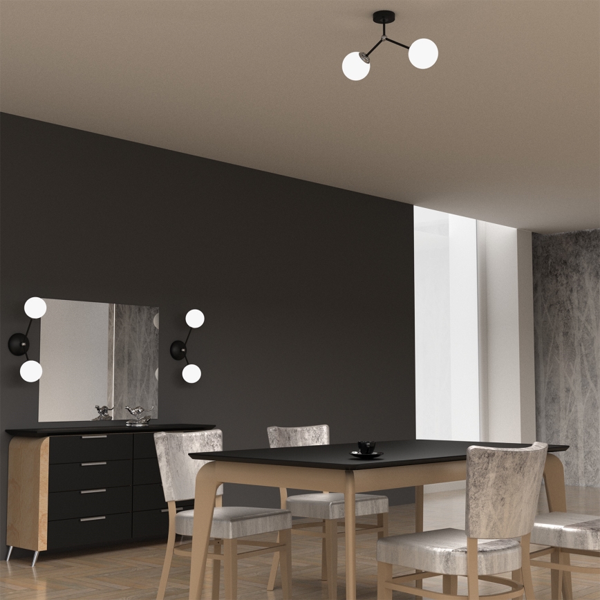 Přisazený lustr JOY 2xE14/40W/230V černá/lesklý chrom