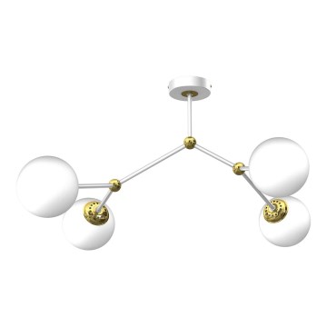 Přisazený lustr JOY 4xE14/40W/230V bílá/zlatá
