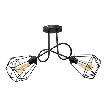 Přisazený lustr KARO 2xE27/15W/230V černá