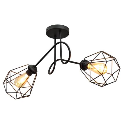 Přisazený lustr KARO 2xE27/15W/230V černá