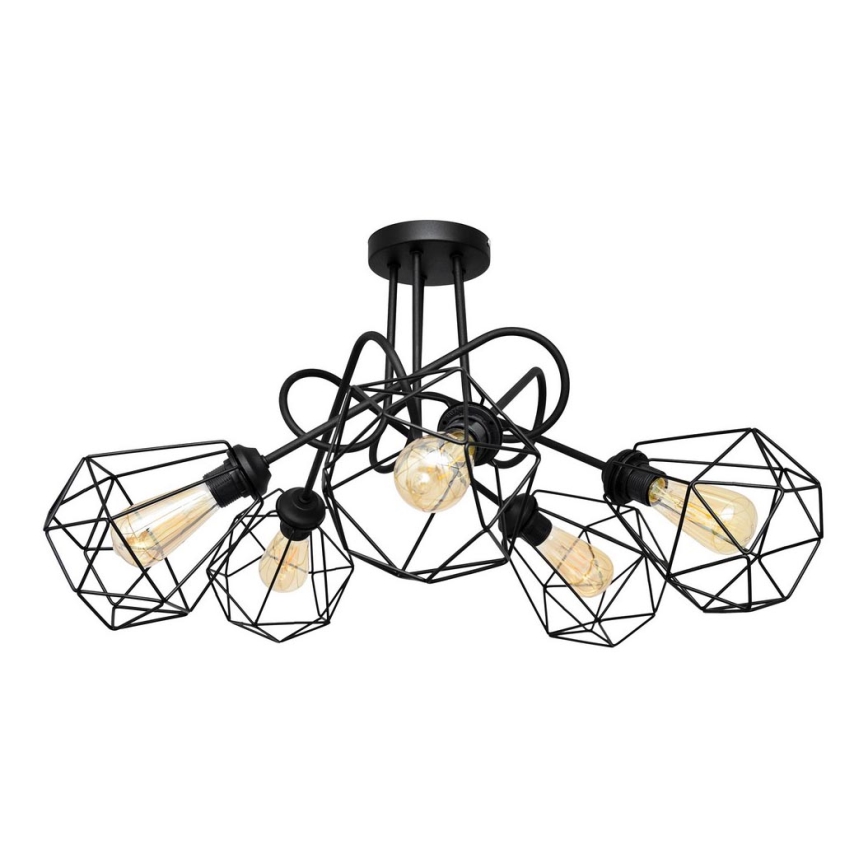 Přisazený lustr KARO 5xE27/15W/230V černá