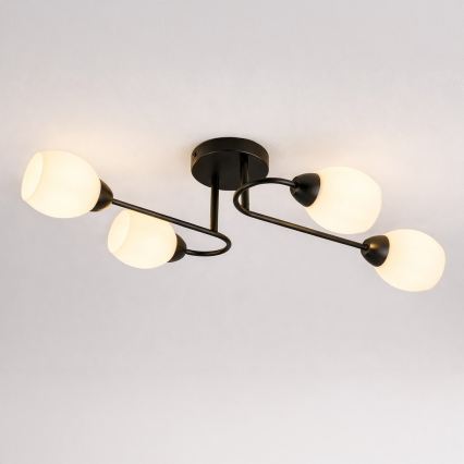 Přisazený lustr KING 4xE27/15W/230V černá