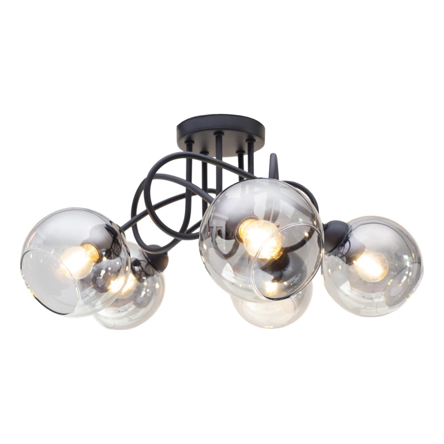 Přisazený lustr LATIL 5xE27/60W/230V černá