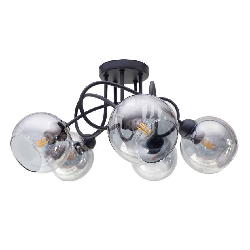 Přisazený lustr LATIL 5xE27/60W/230V černá