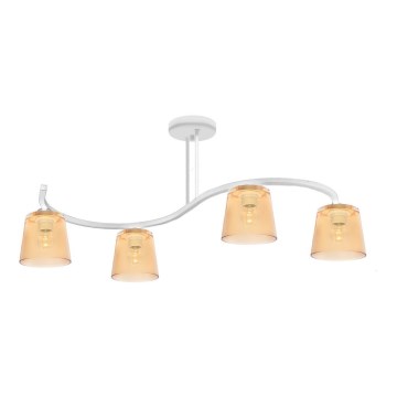 Přisazený lustr LUCEA 4xE27/15W/230V bílá/oranžová