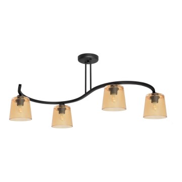 Přisazený lustr LUCEA 4xE27/15W/230V černá/oranžová