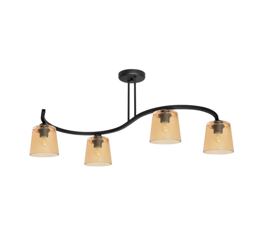 Helam Přisazený lustr LUCEA 4xE27/60W/230V černá/oranžová HE0829