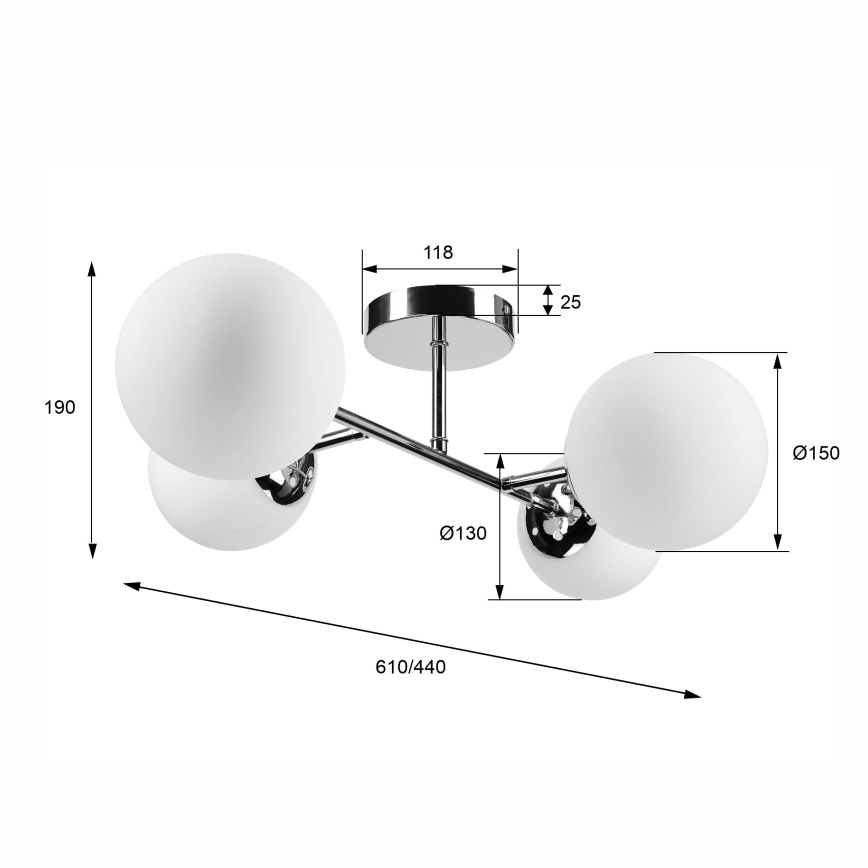 Přisazený lustr MADDIE 4xE14/5W/230V lesklý chrom