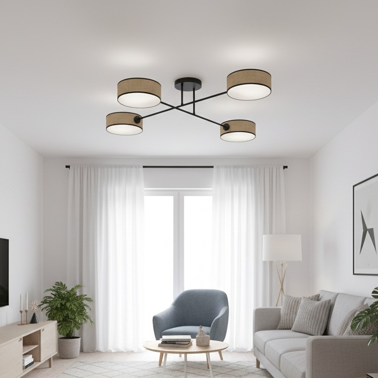 Přisazený lustr MAGA 4xE14/10W/230V béžová