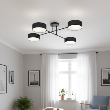 Přisazený lustr MAGA 4xE14/10W/230V černá